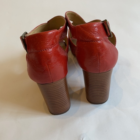 NINE WEST Red Heeled Sandals, 10 1/2 M - Picture 2 of 6